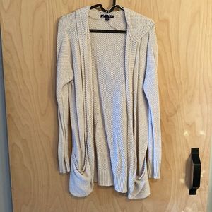 Open hooded cardigan